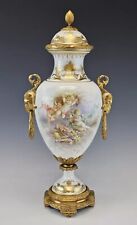 Large 19C French Sevres H/P Porcelain Gilt Bronze Vase Cherubs  picture