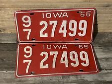 1966 pair of Iowa license plates. -good condition County 97. 27499 picture