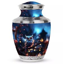 Cremation Urns For Human Ashes Blue Owl (10 Inch) Large Urn Funeral Adult Female picture