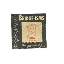 Vintage 50s Percy Barker BRIDGE-ISMS SIP & SNACK Napkins picture