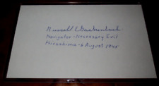 Russell Gackenbach Signed Autographed 3x5 index Enola Gay Necessary Evil WW2 picture