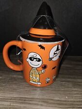 New Peanuts Snoppy Charlie Brown Great Pumpkin Halloween  Mug W/ Lid Large  picture