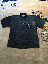 Vintage FIRST DOWN Black Collared Button-down Pagoda T Shirt Made in Korea Sz XL picture