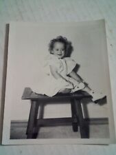 Vintage PhotoGraph Little girl Dress On Stool Cute 1900s picture