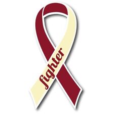 Magnet Me Up Burgundy and Ivory Head and Neck Cancer Fighter Ribbon Car Magnet D picture