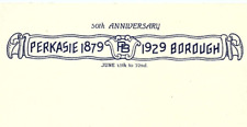 1929 PERKASIE BOROUGH 1879-1929 50th ANNIVERSARY LETTERHEAD NOTE Z5510 picture