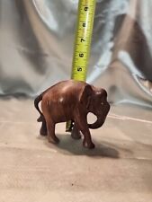  ❤️ Hand Carved Solid Wood Elephant Statue Figure Decor Missing Tusks picture