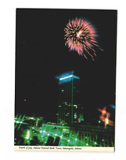 Indiana National Bank Tower, Indianaoplis, IN Night Time Fourth of July Postcard picture