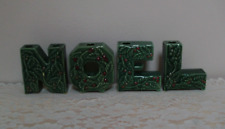 Vintage NOEL Christmas Candle Holders Lipper & Mann JAPAN 4 Inch High Green picture
