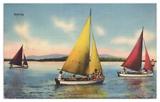 Vintage Sailing Sailboats Postcard c1939 Linen Ocean City New Jersey NJ picture