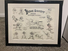 Disney Pluto Bone Bandit 1948 Cartoon Animation Model Sheet Framed and Matted picture