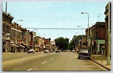 Waupun Wisconsin~Downtown Main Street~Furniture~Ace Hardware~1950s Postcard picture