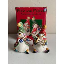 Fitz and Floyd Snowman Jamboree Salt and Pepper Shaker Set 2004 Handcrafted picture