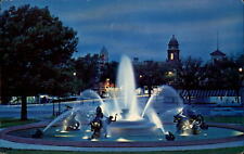 Kansas J C Nichols Memorial Fountain at night ~ postcard  sku885 picture