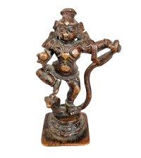 Rare 1800's Old Vintage Antique Copper Hindu God Krishna On Snake Figure Statue picture