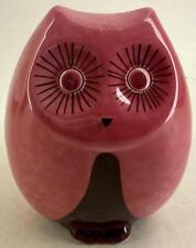 vintage 60's BALDELLI mid-century ITALIAN pink Pottery OWL figural BANK mcm 8pix picture