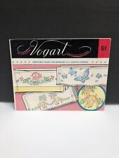 Vintage Vogart Embroidery Transfer Patterns #614 for Charming Pillowcases/Linens picture