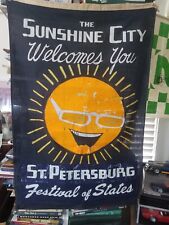 TWO St Petersburg Festival of States Banners c.1950's-60's MR SUN BEAUTIFUL FL picture