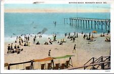 Bathing Beach, Rehoboth Beach, Delaware- 1929 White Border Postcard - Curt Teich picture