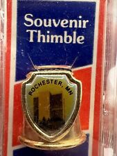 VINTAGE COLLECTIBLE THIMBLE FROM ROCHESTER,MN. GOLDMIN COLOR New Old Stock picture