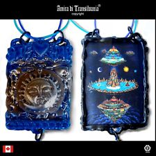 magic talisman jewelry amulet pendant necklace moon sun hinduist yoga ethnic bib picture