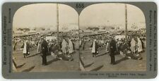c1900's Real Photo Stereoview Card Teeming Arab Life in the Market Place Tangier picture