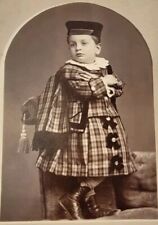Antique Cabinet Card Young Boy In American Kilt Suit c.1880 Gloucester Mass. picture
