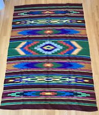 Mexican Sarape Blanket Saltillo Large Multicolored 78
