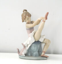Lladro Figurine #6014 Tuesday's Child, Ballerina And Kitten, In Box picture