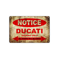 DUCATI Motorcycles Parking Sign Vintage Retro Metal Decor Art Shop Man Cave Bar picture