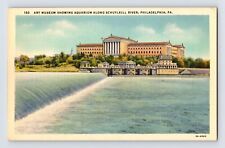 Postcard Pennsylvania Philadelphia PA Art Museum Aquarium 1940s Unposted Chrome picture
