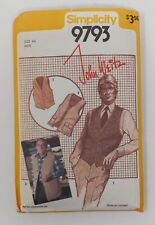 Simplicity 1980 John Weitz 80's Sewing Pattern #9793 Vest Size 44 Vintage picture