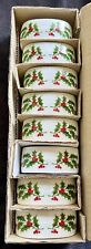 Vintage - NOS - Christmas Holly Napkin Rings Set of 8 NIB - No. H-5322 - Japan picture