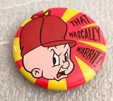 Vtg Elmer Fudd That Wascally Rabbit WB Warner Brothers Button Pin New NOS 1990 picture