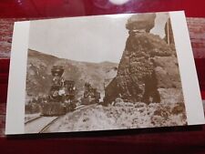 a Vintage Postcard Old Railroad Photo 2 Locomotives At Pulpit Rock Train picture