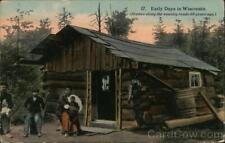 1916 Early Days in Wisconsin Antique Postcard 1c stamp Vintage Post Card picture