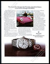 1974 Rolex Datejust watch Porsche 911 magenta car photo vintage print ad picture