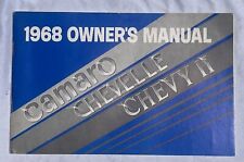 1968 Chevrolet Camaro Chevelle Nova Owners Manual Original 68 Not a Reprint picture