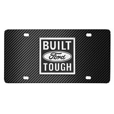 Ford Built Ford Tough 3D Logo Black Carbon Fiber Patten Steel License Plate picture