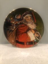 Antique Avon 1987 Christmas Santa Collector's Plate 22K gold trim New Old Stock picture