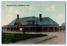 c1910's Railroad Station Depot Middleboro Massachusetts MA Antique Postcard picture