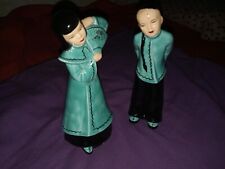Vintage Asian Male & Female'8 Inch Porcelain Figurines Set picture