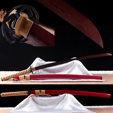 40'' Red Damascus Folded Steel Katana Japanese Samurai Razor Sharp Sword picture