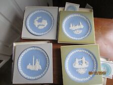 4 - Wedgwood Annual Jasper Ware Christmas Plates,  1969 1970 1974 1975 w/ Box picture