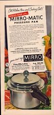1954 Mirro-matic Pressure Pan Vintage Print Ad Pressure Cooker picture