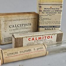 Antique Medication Creams W Boxes 1930s Calmitol, Menthol Inhaler, Calciphos  picture