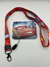 Disney's PIXAR CARS Lightening McQueen lanyard card holder for pins, tickets, ID picture