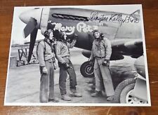 Clayton Kelly Gross signed 8x10 B/W glossy photo 354FG Fighter Ace 6V picture