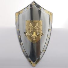 Medieval Metal Shield with three Fleur De Lyses Reenactment /Halloween/Christmas picture