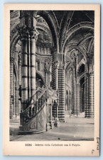 Interno della Cattedrale con il Pulpito SIENA Italy Postcard picture